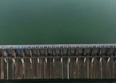 Aerial Drone Shot of Mahi Dam, Udaipur, Rajasthan, India