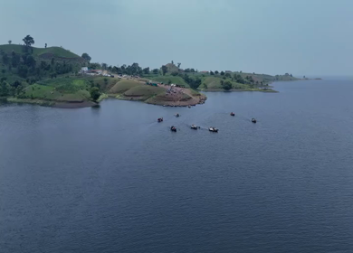 Aerial Drone View of Banswara Lakes and Islands, Rajasthan, India