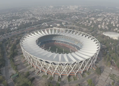An Aerial Shot of Cricket Stadium at New Delhi,India