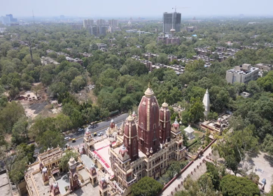 An Aerial Shot of Birla Mandir at New Delhi in India