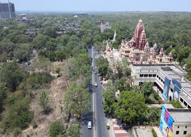 An Aerial Shot of Birla Mandir at New Delhi in India