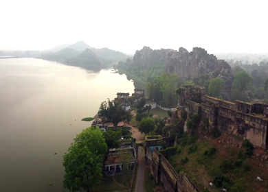 An Aerial Shot of Gwalior Fort at Gwalior Madhya Pradesh India