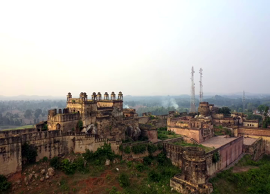 An Aerial Shot of Gwalior Fort at Gwalior, Madhya Pradesh, India