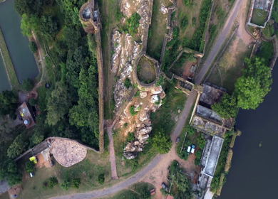 An Aerial Shot of Gwalior Fort at Gwalior, Madhya Pradesh, India