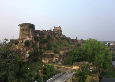 An Aerial Shot of Gwalior Fort at Gwalior, Madhya Pradesh, India