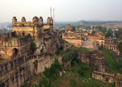 An Aerial Shot of Gwalior Fort at Gwalior, Madhya Pradesh, India