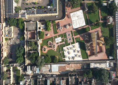 An Aerial Shot of Jantar Mantar at Jaipur in Rajasthan,India