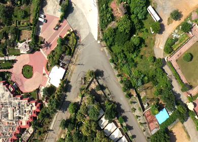 An Aerial Shot of MPT Betwa Retreat at Orchha, Madhya Pradesh, India