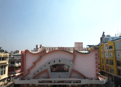 4th October 2022: An Aerial shot of Raj Mandir Theatre at Jaipur, Rajasthan,India