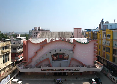 4th October 2022: An Aerial shot of Raj Mandir Theatre at Jaipur, Rajasthan,India