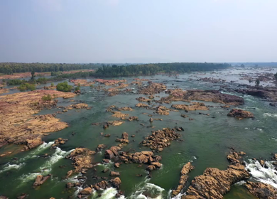 An Aerial Shot of Raneh Water Falls at Dhoguwan, Madhya Pradesh, India