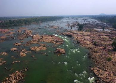 An Aerial Shot of Raneh Water Falls at Dhoguwan, Madhya Pradesh, India