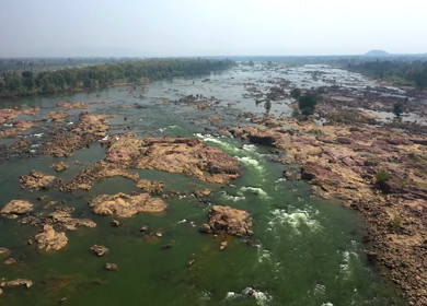 An Aerial Shot of Raneh Water Falls at Dhoguwan, Madhya Pradesh, India