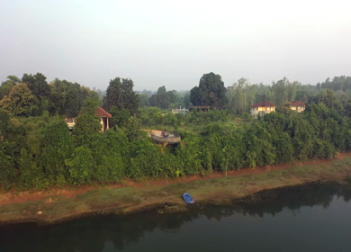 An Aerial Shot of Tendu Leaf Jungle Resort at Raj nagar, Madhya Pradesh, India