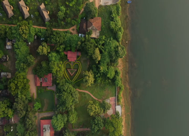 An Aerial Shot of Tendu Leaf Jungle Resort at Raj nagar, Madhya Pradesh, India