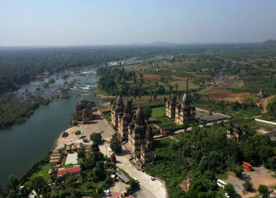 An Aerial Shot of The Royal Chhatris at Orchha, Madhya Pradesh, India