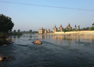 An Aerial Shot of The Royal Chhatris at Orchha, Madhya Pradesh, India