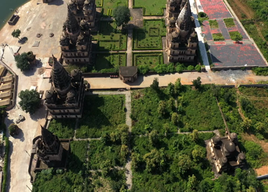 An Aerial Shot of The Royal Chhatris at Orchha, Madhya Pradesh, India