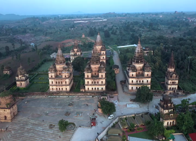An Aerial Shot of The Royal Chhatris at Orchha, Madhya Pradesh, India