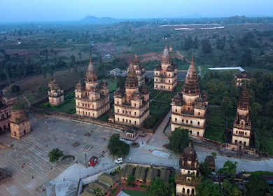 An Aerial Shot of The Royal Chhatris at Orchha, Madhya Pradesh, India