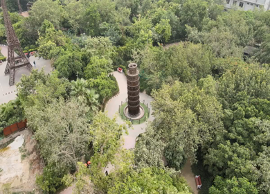 An Aerial Shot of Waste to Wonder Theme Park in New Delhi,India