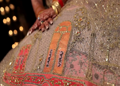 A Slow Motion Shot of an Indian Bride showing her Bridal Jewellery at her Indian Wedding in India