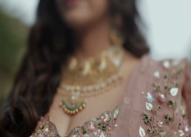 A Slow Motion Shot of an Indian Bride showing her Bridal Jewellery at her Indian Wedding in India
