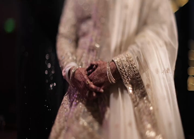 A Slow Motion Shot of an Indian Bride showing her Bridal Jewellery at her Indian Wedding in India