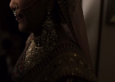 A Slow motion Shot of an Indian Bride showing her Bridal Jewellery at her Indian Wedding in India