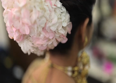 A Slow motion Shot of an Indian Bride showing her Bridal Jewellery at her Indian Wedding in India