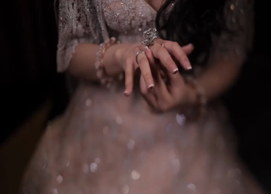 A Slow Motion Shot of an Indian Bride showing her Bridal Jewellery at her Indian Wedding in India