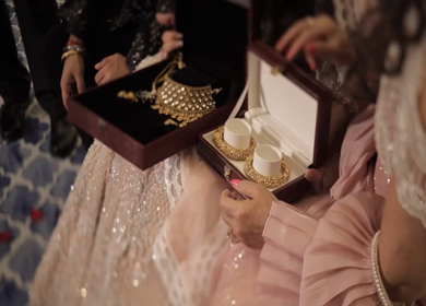 A Slow Motion Shot of an Indian Bride showing her Bridal Jewellery at her Indian Wedding in India