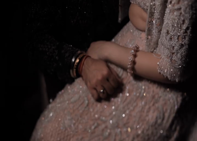 A Slow Motion Shot of an Indian Bride showing her Bridal Jewellery at her Indian Wedding in India
