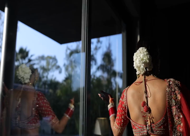 A Slow Motion Shot of an Indian Bride showing her Bridal Jewellery at her Indian Wedding in India