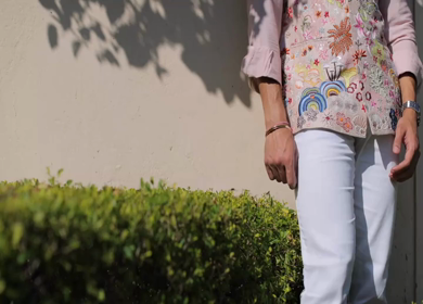 A shot of an Indian Groom posing for the photoshoot at his Indian Wedding