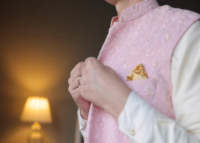 A shot of an Indian Groom getting ready for his Indian Wedding in India