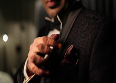 A shot of an Indian Groom getting ready for his wedding at New Delhi, India