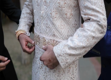 A shot of an Indian Groom getting ready for his Indian Wedding 