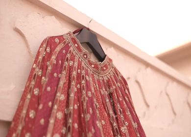 New Delhi, India - 8 December 2024 : A Shot of an Indian Bride's Wedding lehenga in India