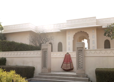 New Delhi, India - 8 December 2024 : A Shot of an Indian Bride's Wedding lehenga in India