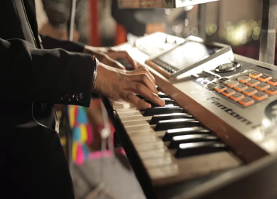 5th January 2025 : Shot of a pianist playing piano at Indian an Wedding Function at New Delhi, India