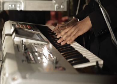 5th January 2025 : Shot of a pianist playing piano at Indian an Wedding Function at New Delhi, India