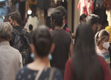 4th April 2021: Shot of people at Central Market during Covid-19 at New Delhi,India