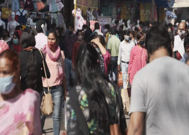 4th April 2021: Shot of people at Central Market during Covid-19 at New Delhi,India