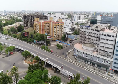 8th May,2020: An aerial shot of Anna Flyover during the COVID-19 lockdown in Chennai, India