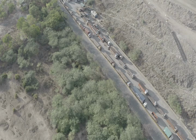 An Aerial Shot of work going on at Garbage Collection area 