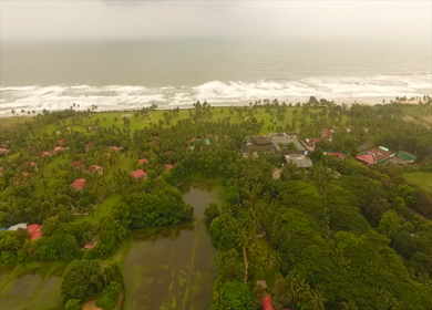 Aerial view of beach in Goa, India