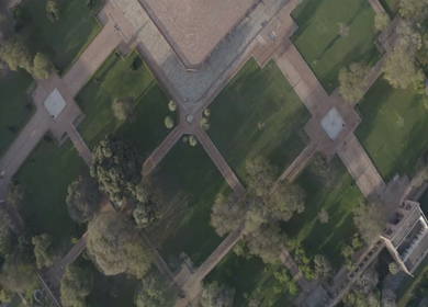 An aerial shot of Humayuns Tomb during the COVID-19 lockdown in New Delhi