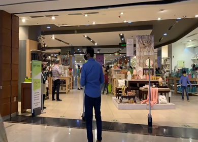 1st November 2020: A timelapse shot of people at the Mall during pandemic  in Noida,NCR,India