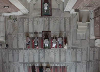 An aerial shot of Jama Masjid during COVID-19 lockdown in New Delhi